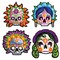Beistle 4-Design Festive Day of the Dead Masks - 12" - Pack of 48
